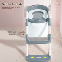 Infantso PLOOPI Step Potty Trainer Seat with Ladder for Kids (1–5 Years) | Foldable Design, 5-Level Height Adjustment, PU Cushion, Splash Guard & Safety Handles | Fits All Western Toilets
