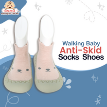 Teddy Toes Anti-Skid Cotton Socks Shoes with Rubber Sole for Walking Babies & Toddlers (6-24 Months)