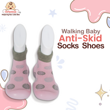 Polka Dot Anti-Skid Cotton Socks Shoes with Rubber Sole for Walking Babies & Toddlers (6-24 Months)