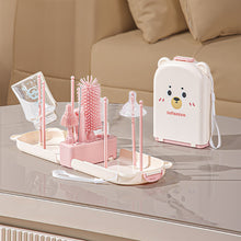 Infantso Foam-O 7-in-1 Baby Bottle Cleaning Brush Set – Silicone Bottle Cleaner Kit for Newborn Essentials with Pacifier Brush, Straw Brush, Drying Rack & Soap Dispenser